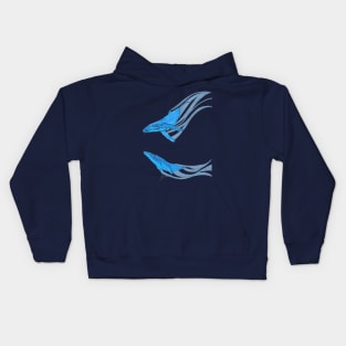 Whales Sliding through Space Kids Hoodie